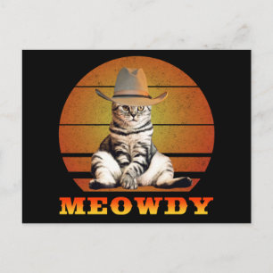 Meowdy Funny Cowboy Cat Postkarte