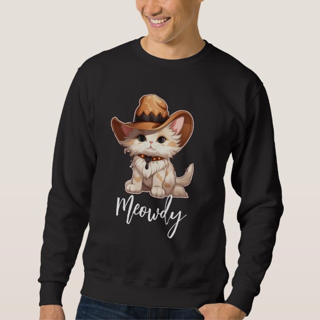 Meowdy Funny Western Cowboy Cat Sweatshirt (Vorderseite)