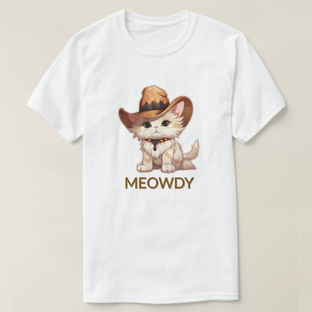 Meowdy Funny Western Cowboy Cat T-Shirt (Design vorne)