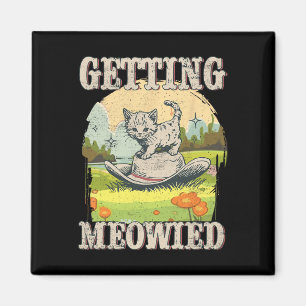 Meowdy Junggeselinnen-Abschied Cowgirl Cowboy Cat  Magnet
