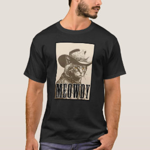 Meowdy Katzen-Shirt - Lustiger Mashup Meow und How T-Shirt