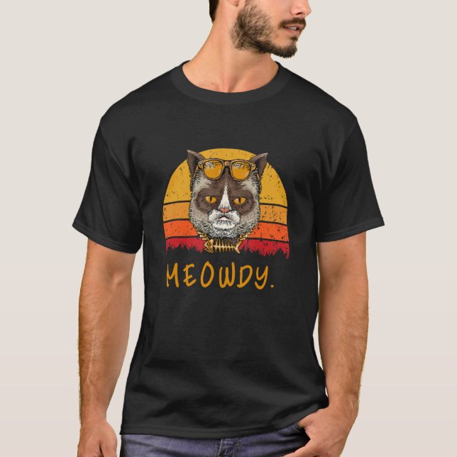Meowdy Kitty  Cats Mom And Cat Dad T-Shirt (Vorderseite)