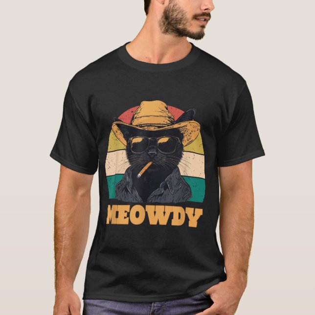 Meowdy Partner Cowboy Cat T-Shirt (Vorderseite)