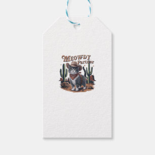 Meowdy Partner Cowboy Cat Vintag Geschenkanhänger