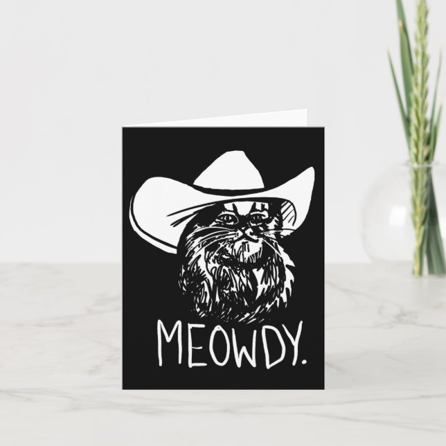 Meowdy Texas Cat Meme Karte (Vorderseite)