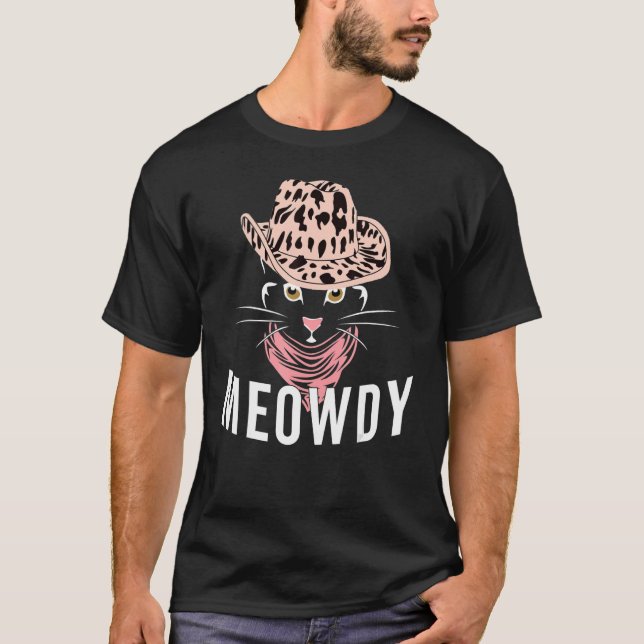 Meowdy Texas Cat Meme T-Shirt (Vorderseite)