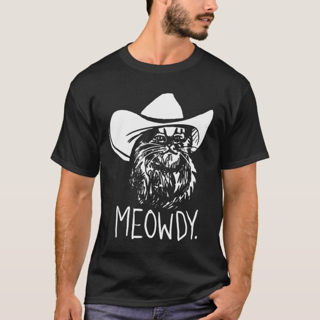 Meowdy Texas Cat Meme T-Shirt (Vorderseite)