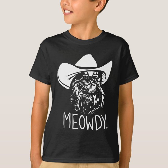 Meowdy Texas Cat Meme T-Shirt (Vorderseite)