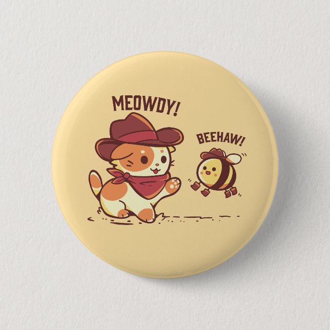 Meowdy und Beehaw Button (Vorderseite)