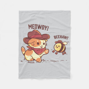 Meowdy und Beehaw Fleecedecke
