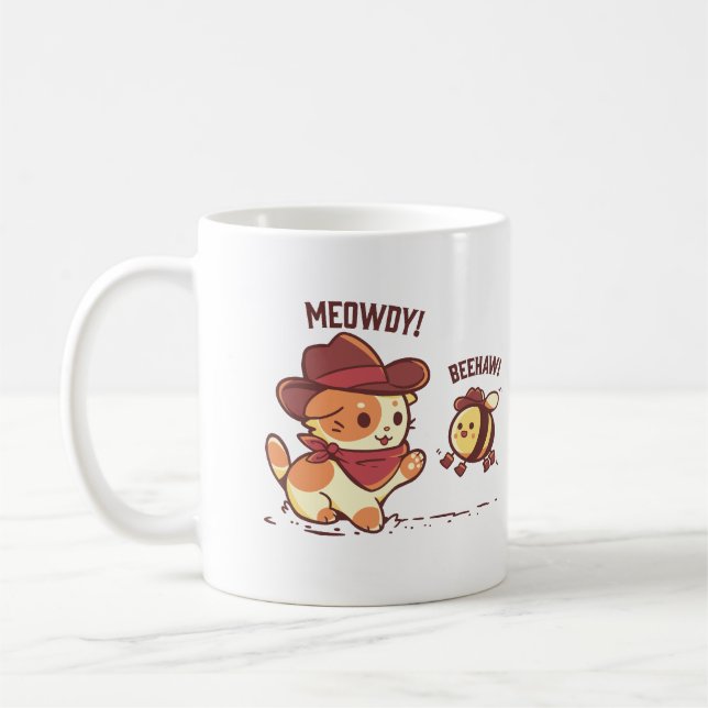 Meowdy und Beehaw Kaffeetasse (Links)