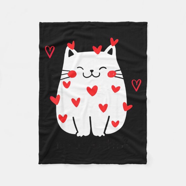 Meowentine Cute Cat Valentines Day Men Women Cat D Fleecedecke (Vorderseite)
