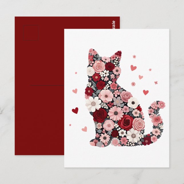 Meowentine-Tag Katzen-Valentin Postkarte (Vorne/Hinten)