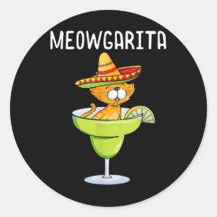 Meowgarita - Cinco De Mayo Margarita Cat Lover Runder Aufkleber