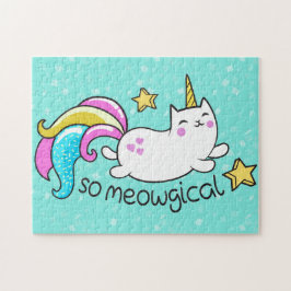 Meowgical Niedlich Unicorn Kitty auf einem glänzen Puzzle