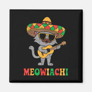 Meowiachi Cat Mariachi Funny Cinco De Mayo Mexican Magnet