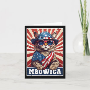 Meowica 4. Juli Katze American Flag Cat Funny 4t Karte