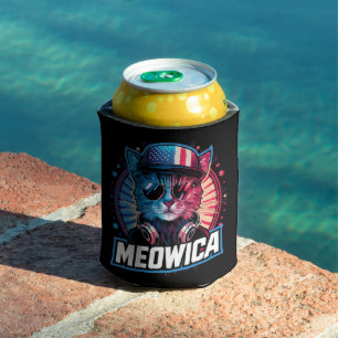 Meowica 4. Juli Katze Amerikanische Flagge Amerika Dosenkühler