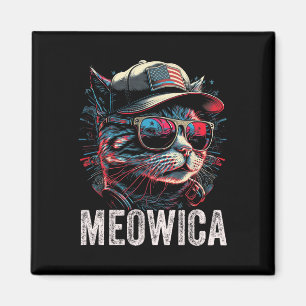Meowica 4. Juli Katze Amerikanische Flagge Amerika Magnet