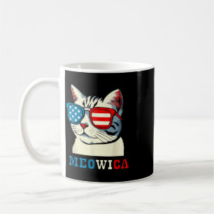 Meowica 4. Juli Katzen-Sonnenbrille Amerikanische Kaffeetasse