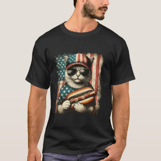 Meowica 4. Juli Patriotic Katze American Flag 4t T-Shirt