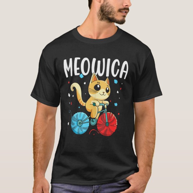 Meowica America Usa 4Th Of July Independence Patri T-Shirt (Vorderseite)