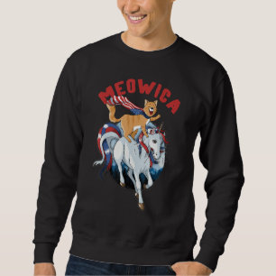 Meowica American Flag Cat Unicorn 4. Juli Sweatshirt