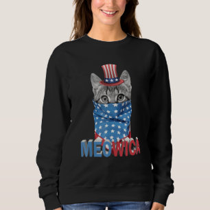 Meowica Hauskatze 4. Juli Patriotische Amerikaneri Sweatshirt