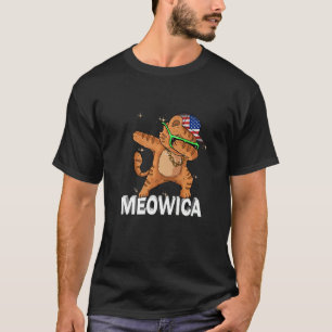 Meowica Hauskatze 4. Juli Patriotische Amerikaneri T-Shirt
