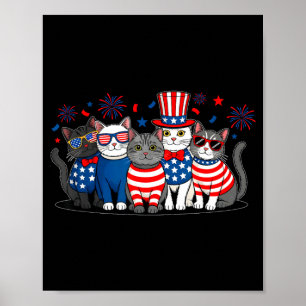 Meowica Katze 4. Juli amerikanische Flagge patriot Poster