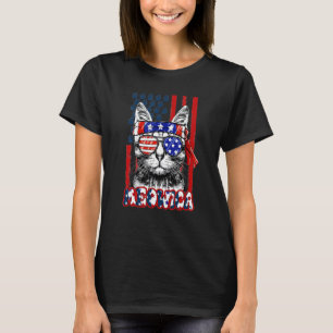 Meowica Katze 4. Juli Merica Männer Frauen USA T-Shirt
