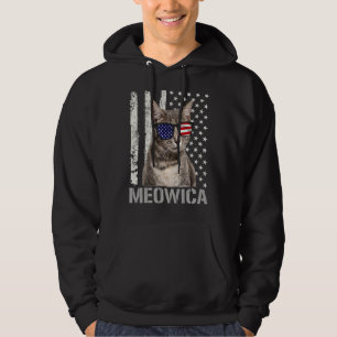 Meowica Katze 4. Juli Patriotische USA Amerika Hoodie