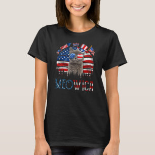 Meowica Katze 4. Juli Patriotische USA Amerika T-Shirt