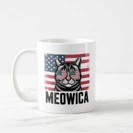 Meowica Katze 4. Juli Shirt - Patriotische Katze L Kaffeetasse