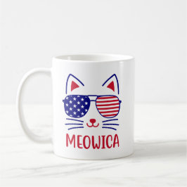 Meowica Katze 4. Juli Shirt - Patriotische Katze L Kaffeetasse