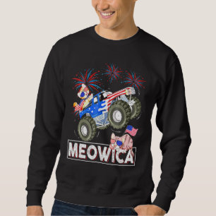 Meowica Katzenmonster Truck American Flag 4t Sweatshirt