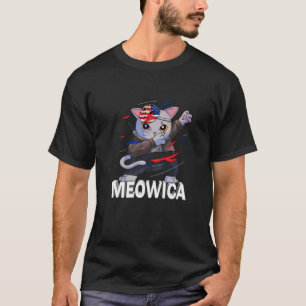 Meowica Ninja Haustier Katze 4. Juli Patriotisch A T-Shirt