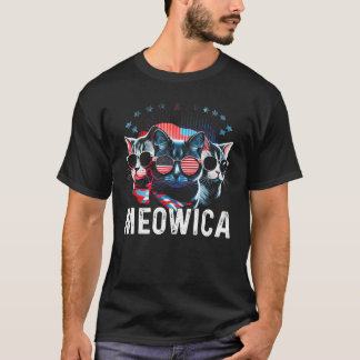 Meowica Patriotic Drei Katzen 4. Juli Kinder Amer T-Shirt