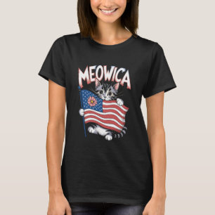 Meowica patriotische Katzen Gestaltung T-Shirt
