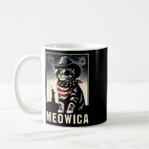 Meowica Usa Amerika Katze 4. Juli Lustig Patriotis Kaffeetasse