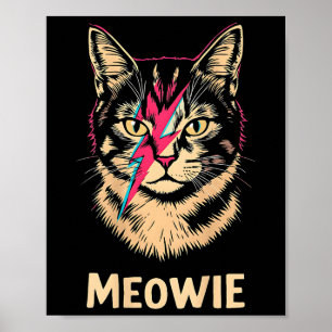 Meowie Cat Rock Music Concept Band Design On Back Poster