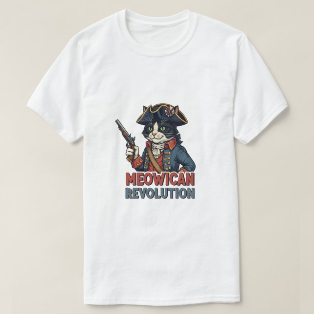 Meowikanische Revolution - Patriotischer KatzenT - T-Shirt (Design vorne)