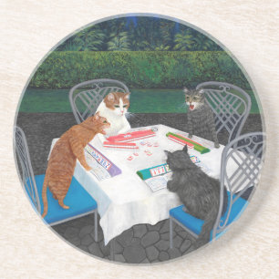 Meowjongg Getränkeuntersetzer