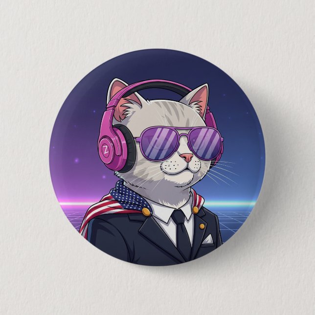 Meowllennial Patriot - Gen Z Cat Button (Vorderseite)