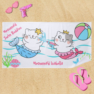 Meowmaier Meerjungfrau Katzen schwimmen Buddies Ba Strandtuch