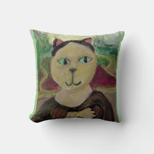 Meowna Mona Lisa Fun Classic Cat Painting Kissen