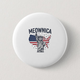 Meownica Patriotische Katze Vintage Vektor Design_ Button