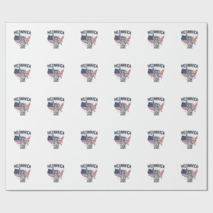 Meownica Patriotische Katze Vintage Vektor Design_ Geschenkpapier