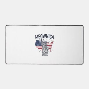 Meownica Patriotische Katze Vintage Vektor Design_ Schreibtischunterlage