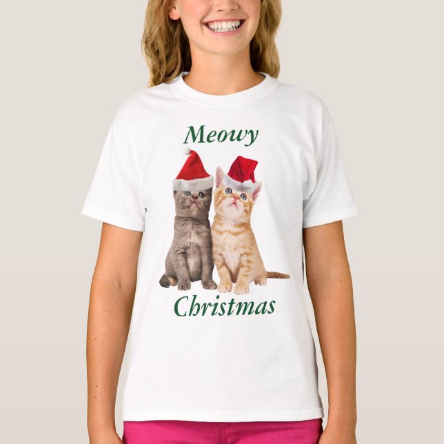 Meowown Christmas Kitten Kids Shirt (Vorderseite)